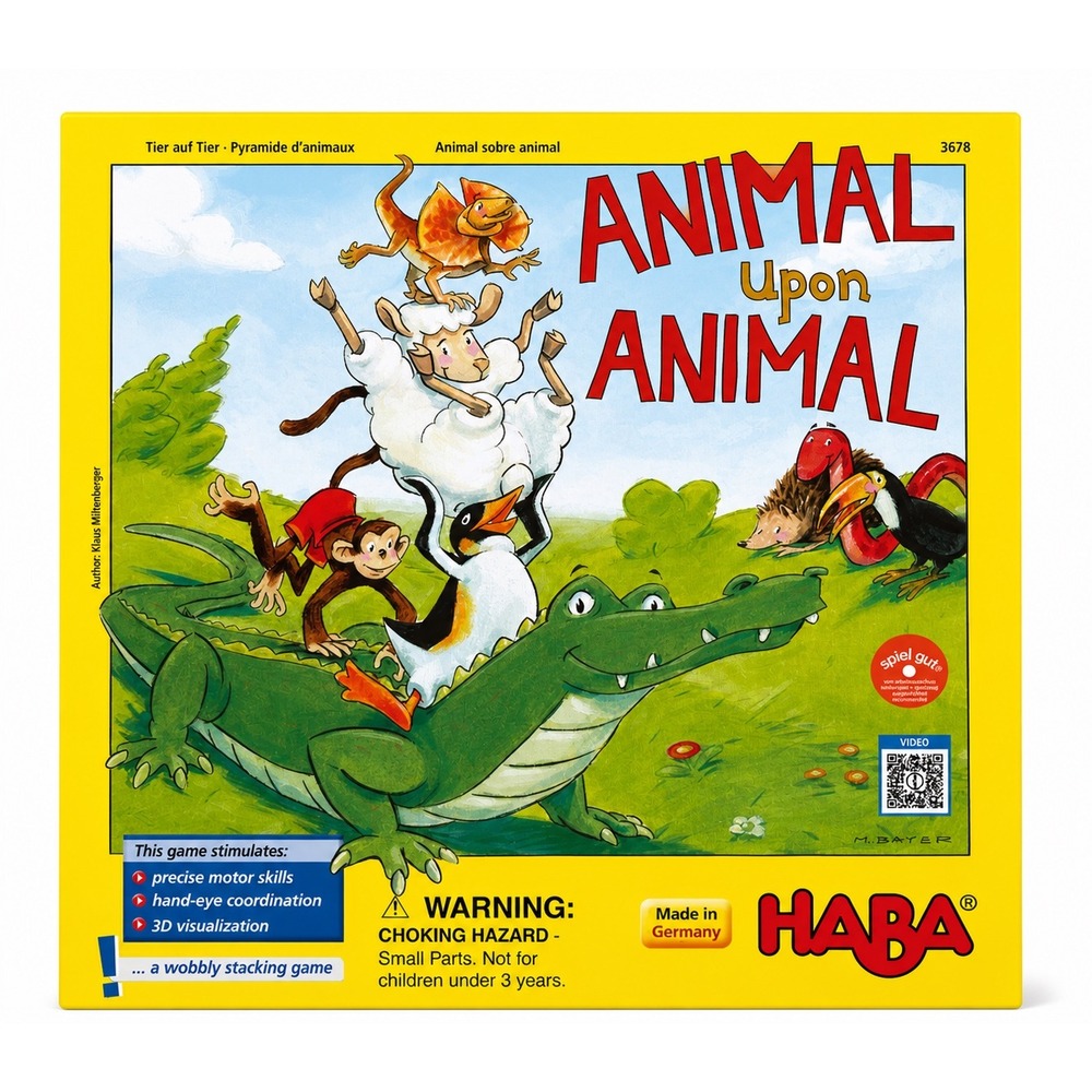 HABA Animal Upon Animal Wooden Stacking Board Game 3678 Made in Germany Kids Toy